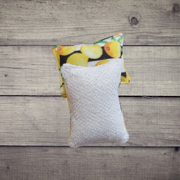 Reusable Sponge,  Lemon Dish Scrubby, Set of 2 - Picture 2 of 4